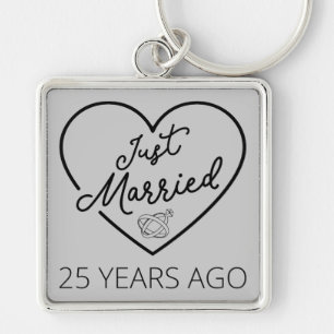 Just Married 25 Years Ago III Key Ring