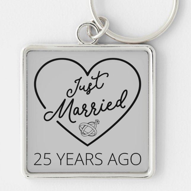 Just Married 25 Years Ago III Key Ring (Front)