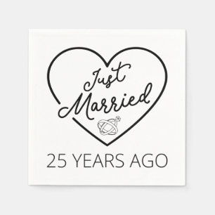 Just Married 25 Years Ago III Napkin