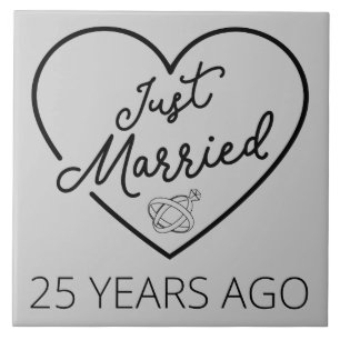 Just Married 25 Years Ago III Tile