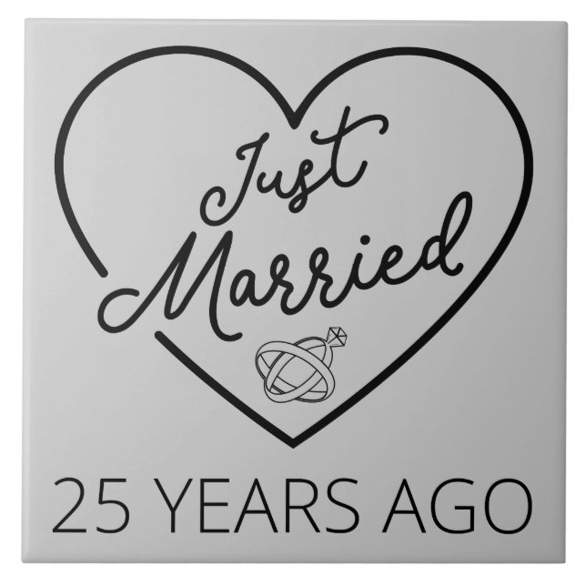 Just Married 25 Years Ago III Tile (Front)