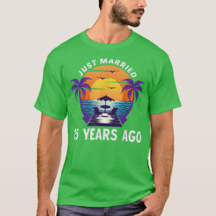 Just Married 25 Years Ago Matching 25th Wedding An T-Shirt