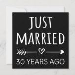 Just Married 30 Years Ago I Invitation<br><div class="desc">Cute design, perfect for anyone who's been married for 30 years and to a wedding vow renewal ceremony. It makes a great matching outfit for couples! 'Just Married 30 Years Ago' quote for a couple who got married 30 years ago or a couple renewing wedding vows on their wedding anniversary....</div>