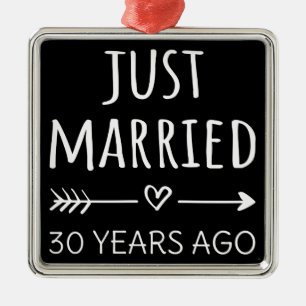 Just Married 30 Years Ago I Metal Tree Decoration