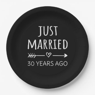 Just Married 30 Years Ago I Paper Plate