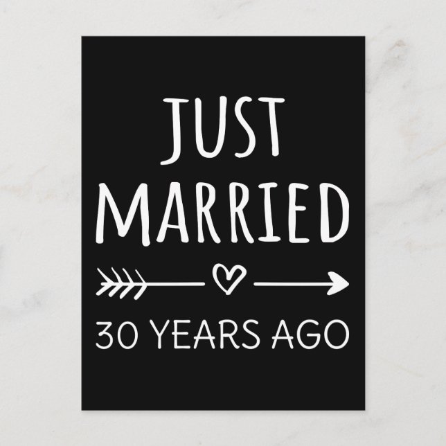 Just Married 30 Years Ago I Postcard (Front)