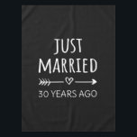Just Married 30 Years Ago I Tablecloth<br><div class="desc">Cute design, perfect for anyone who's been married for 30 years and to a wedding vow renewal ceremony. It makes a great matching outfit for couples! 'Just Married 30 Years Ago' quote for a couple who got married 30 years ago or a couple renewing wedding vows on their wedding anniversary....</div>