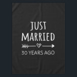 Just Married 30 Years Ago I Tablecloth<br><div class="desc">Cute design, perfect for anyone who's been married for 30 years and to a wedding vow renewal ceremony. It makes a great matching outfit for couples! 'Just Married 30 Years Ago' quote for a couple who got married 30 years ago or a couple renewing wedding vows on their wedding anniversary....</div>