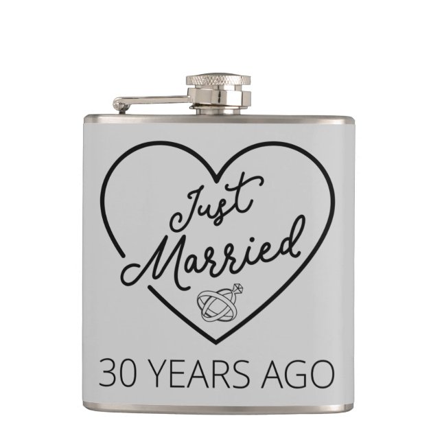 Just Married 30 Years Ago III Hip Flask (Front)
