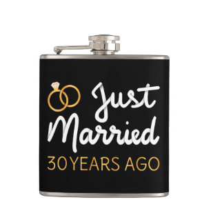 Just Married 30 Years Ago IV Hip Flask
