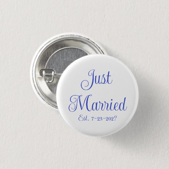 Just Married  3 Cm Round Badge (Front & Back)