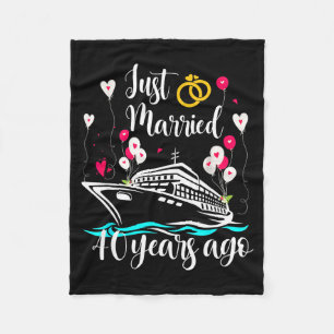 Just Married 40 Years Ago 40th Anniversary Cruise Fleece Blanket