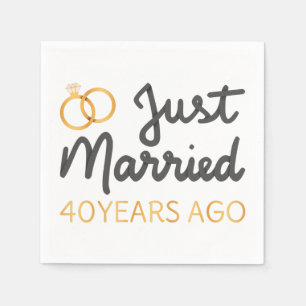 Just Married 40 Years Ago IV Napkin