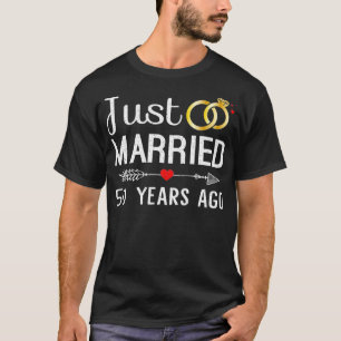 Just Married 50 Years Ago 50th Anniversary Gift fo T-Shirt