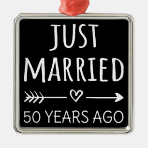 Just Married 50 Years Ago I Metal Tree Decoration