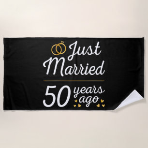 Just Married 50 Years Ago II Beach Towel