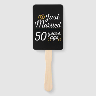Just Married 50 Years Ago II Hand Fan