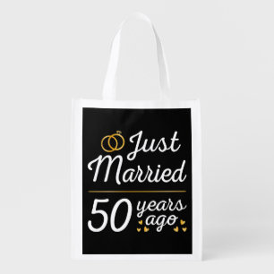 Just Married 50 Years Ago II Reusable Grocery Bag