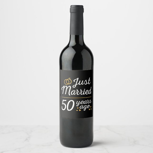 Just Married 50 Years Ago II Wine Label (Front)