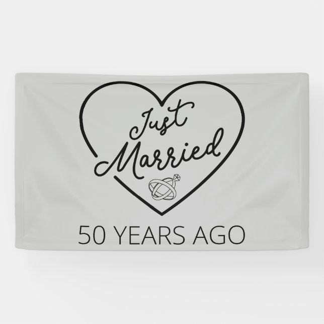 Just Married 50 Years Ago III Banner (Horizontal)