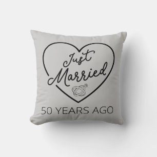 Just Married 50 Years Ago III Cushion
