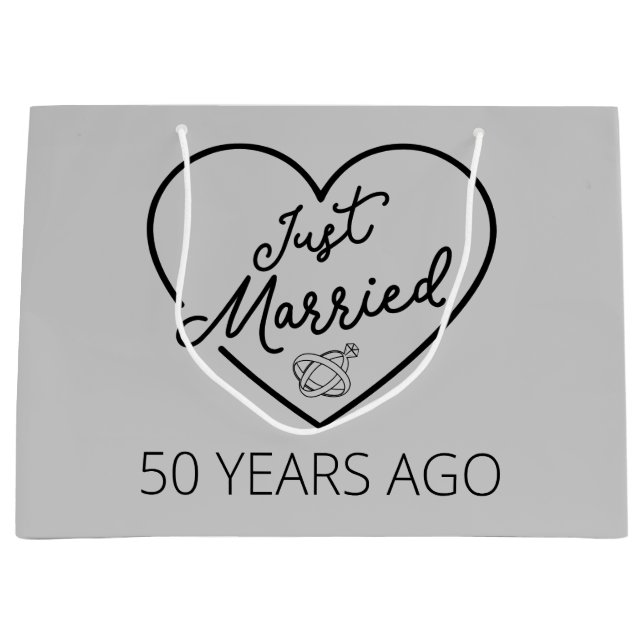 Just Married 50 Years Ago III Large Gift Bag (Front)