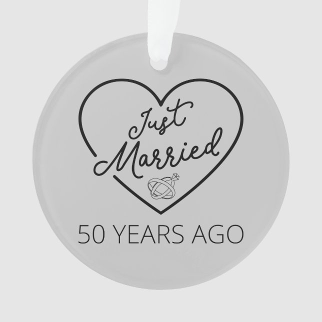 Just Married 50 Years Ago III Ornament (Front)