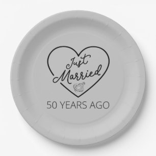 Just Married 50 Years Ago III Paper Plate