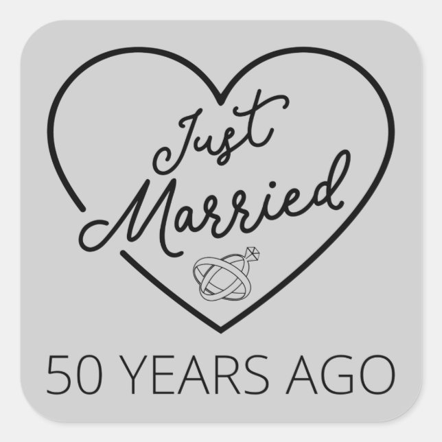 Just Married 50 Years Ago III Square Sticker (Front)