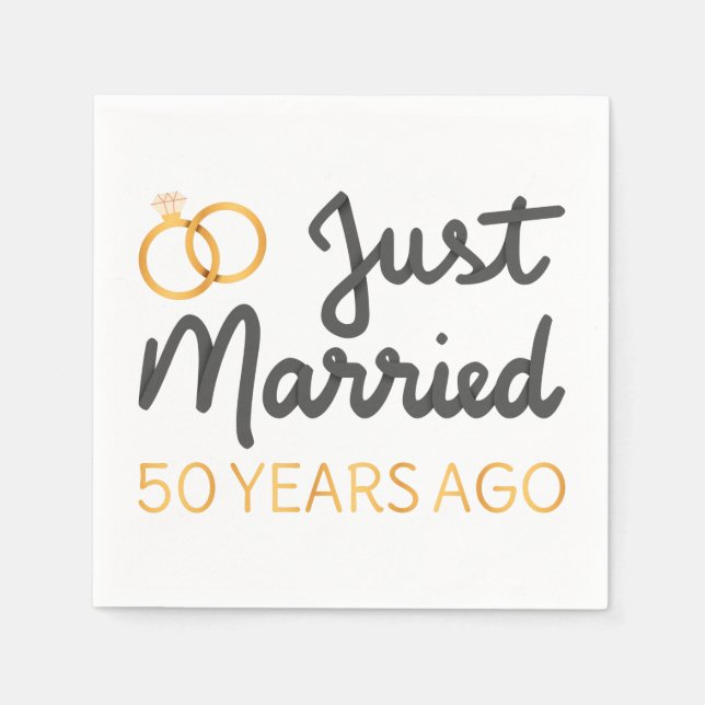 Just Married 50 Years Ago IV Napkin (Front)