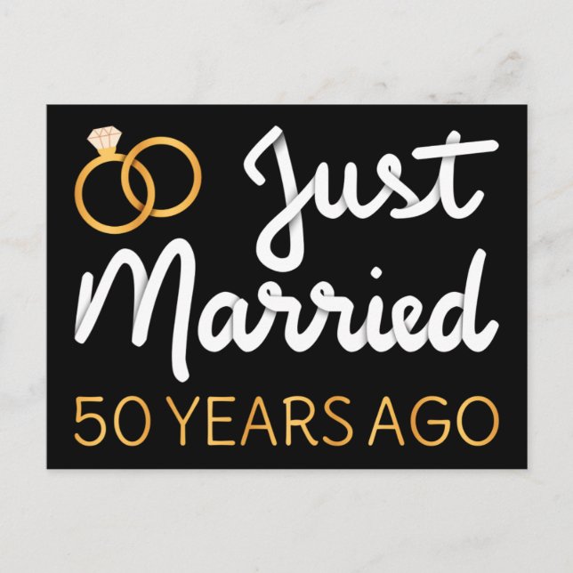 Just Married 50 Years Ago IV Postcard (Front)