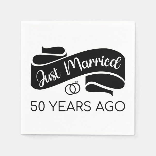 Just Married 50 Years Ago V Napkin (Front)
