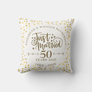 Just Married 50th Wedding Anniversary Photo Cushion