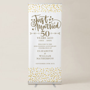 Just Married 50th Wedding Anniversary Welcome Sign
