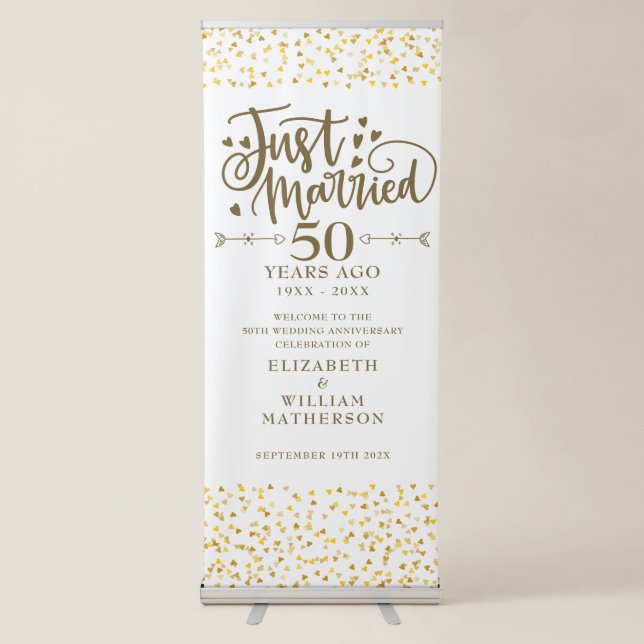 Just Married 50th Wedding Anniversary Welcome Sign (Front)