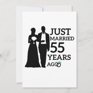 Just Married 55 Years Ago, 55th Anniversary Couple Invitation