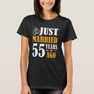 Just Married 55 Years Ago 55th Wedding Anniversary T-Shirt