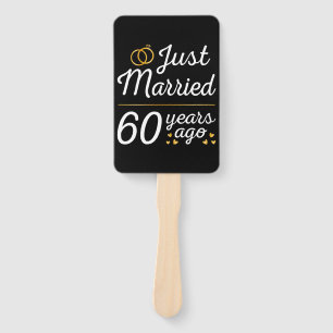 Just Married 60 Years Ago II Hand Fan