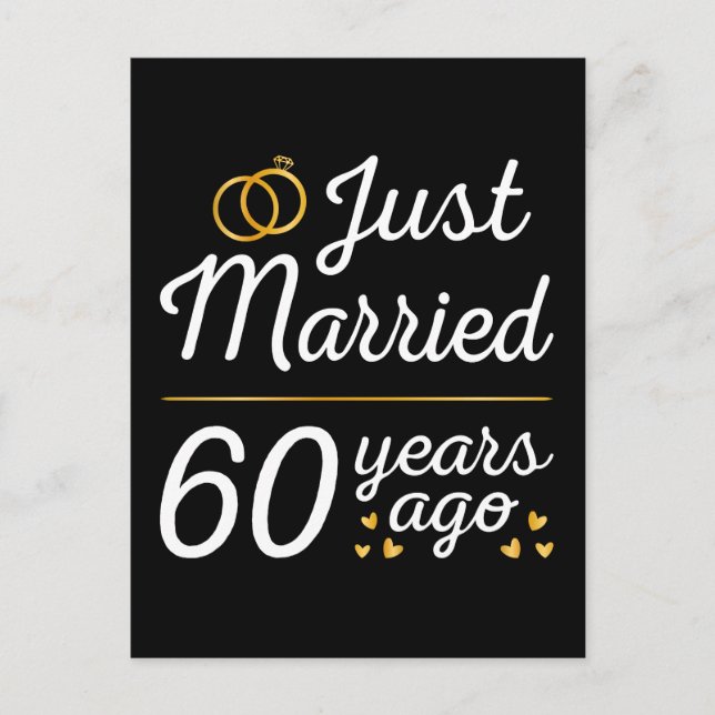 Just Married 60 Years Ago II Postcard (Front)