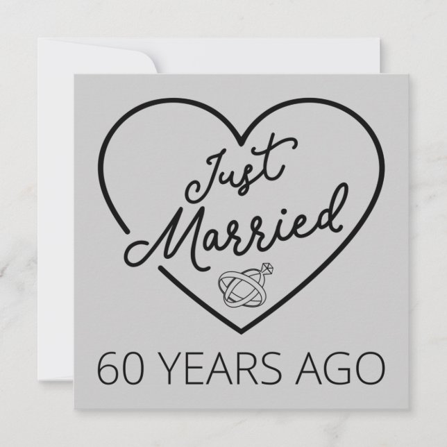Just Married 60 Years Ago III Invitation (Front)