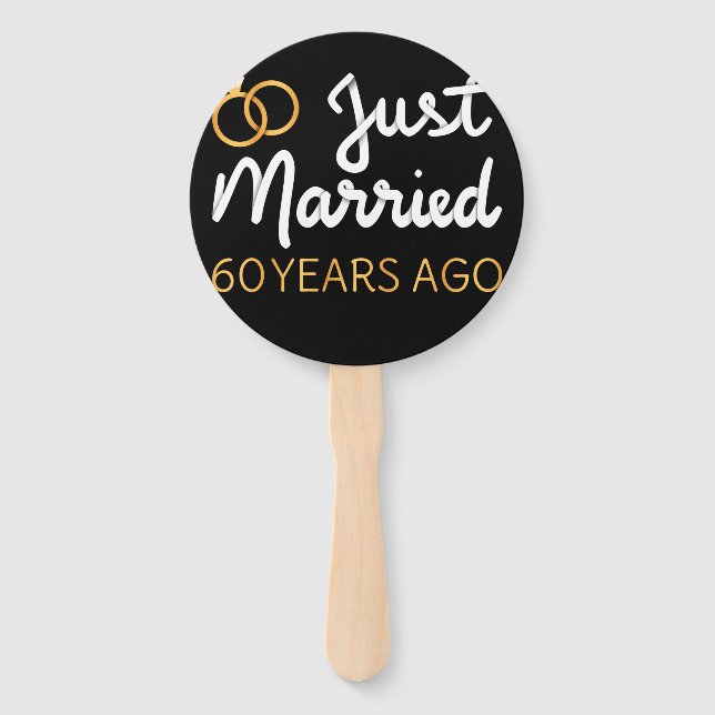 Just Married 60 Years Ago IV Hand Fan (Front)
