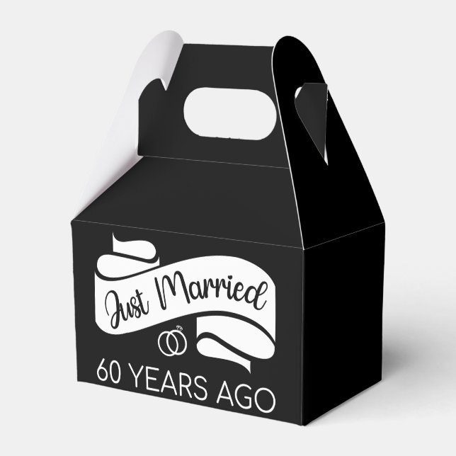 Just Married 60 Years Ago V Favour Box (Front Side)