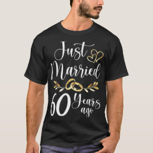 Just Married 60th Married 60 Years Ago Wedding Ann T-Shirt