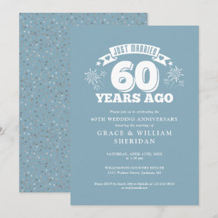 Just Married 60th Wedding Anniversary Invitation