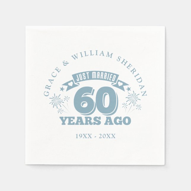 Just Married 60th Wedding Anniversary Napkin (Front)