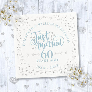 Just Married 60th Wedding Anniversary Napkin