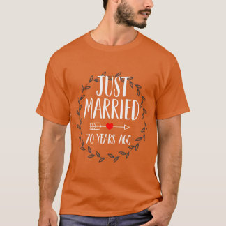 Just Married 70 Years Ago Celebrate Wedding Annive T-Shirt
