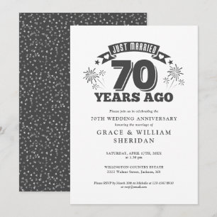 Just Married 70th Wedding Anniversary Invitation