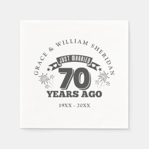 Just Married 70th Wedding Anniversary Napkin