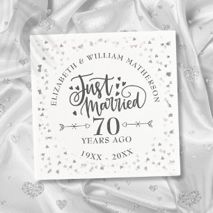 Just Married 70th Wedding Anniversary Napkin